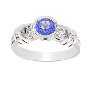 Forever Diamonds Diamond Tanzanite Ring in 14kt White Gold