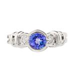 Diamond Tanzanite Ring in 14kt White Gold