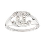 Inspired by "Chanel" Diamond Ring in 14kt White Gold